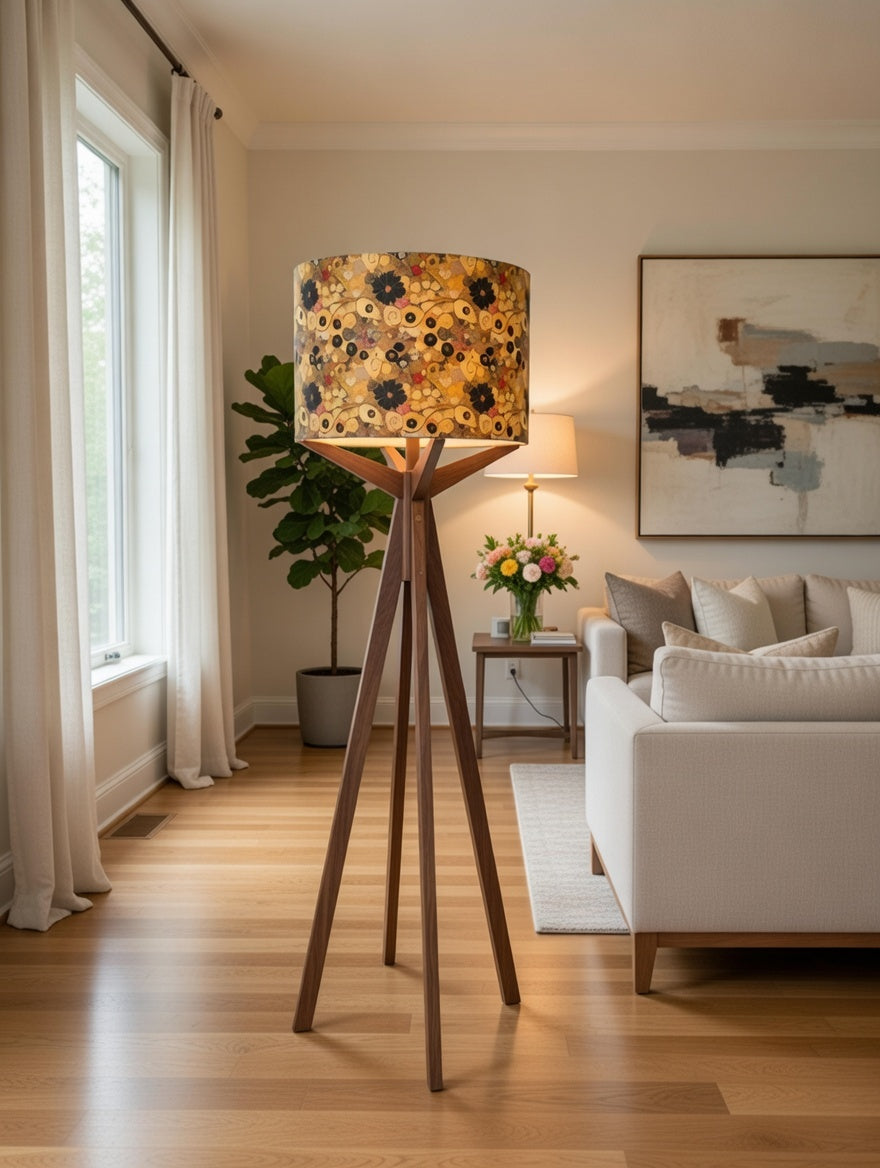 Elk Floor Lamp & Golden Circles Lamp Shade