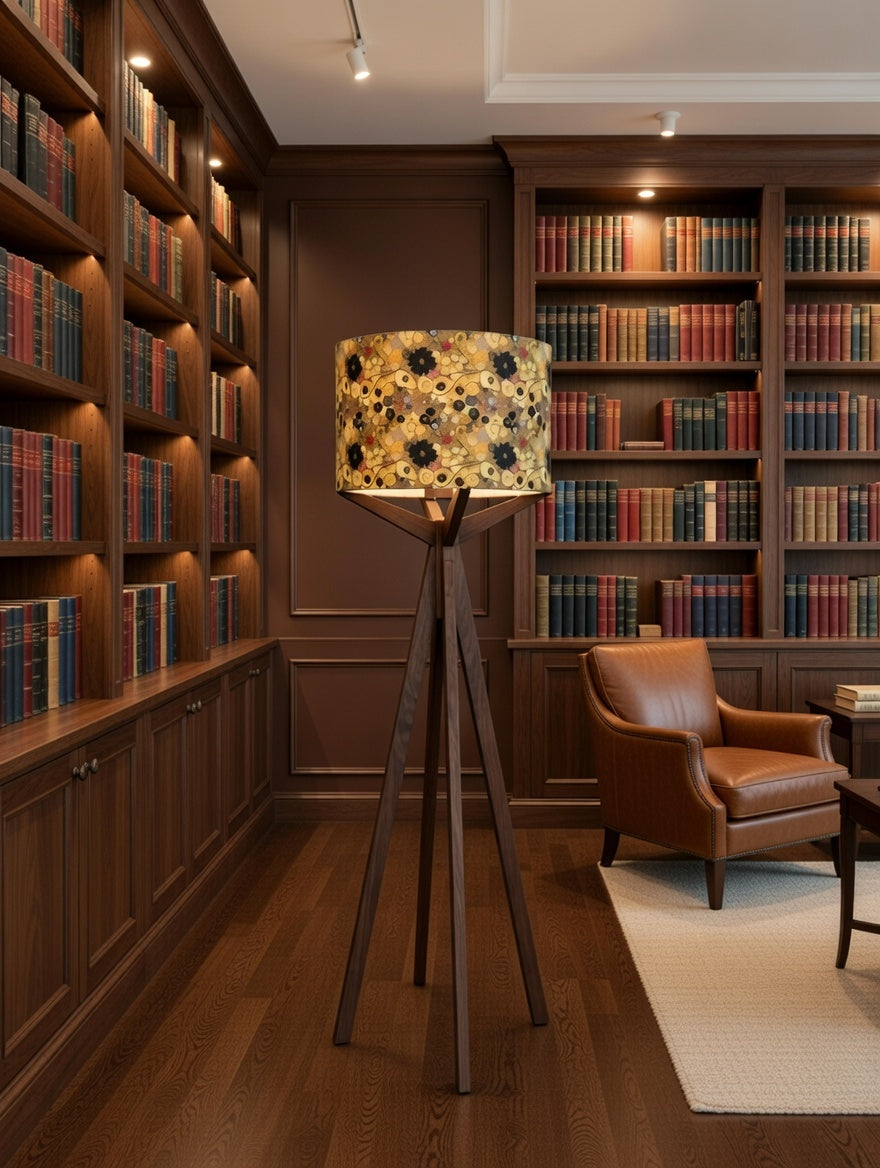 Elk Floor Lamp & Golden Circles Lamp Shade