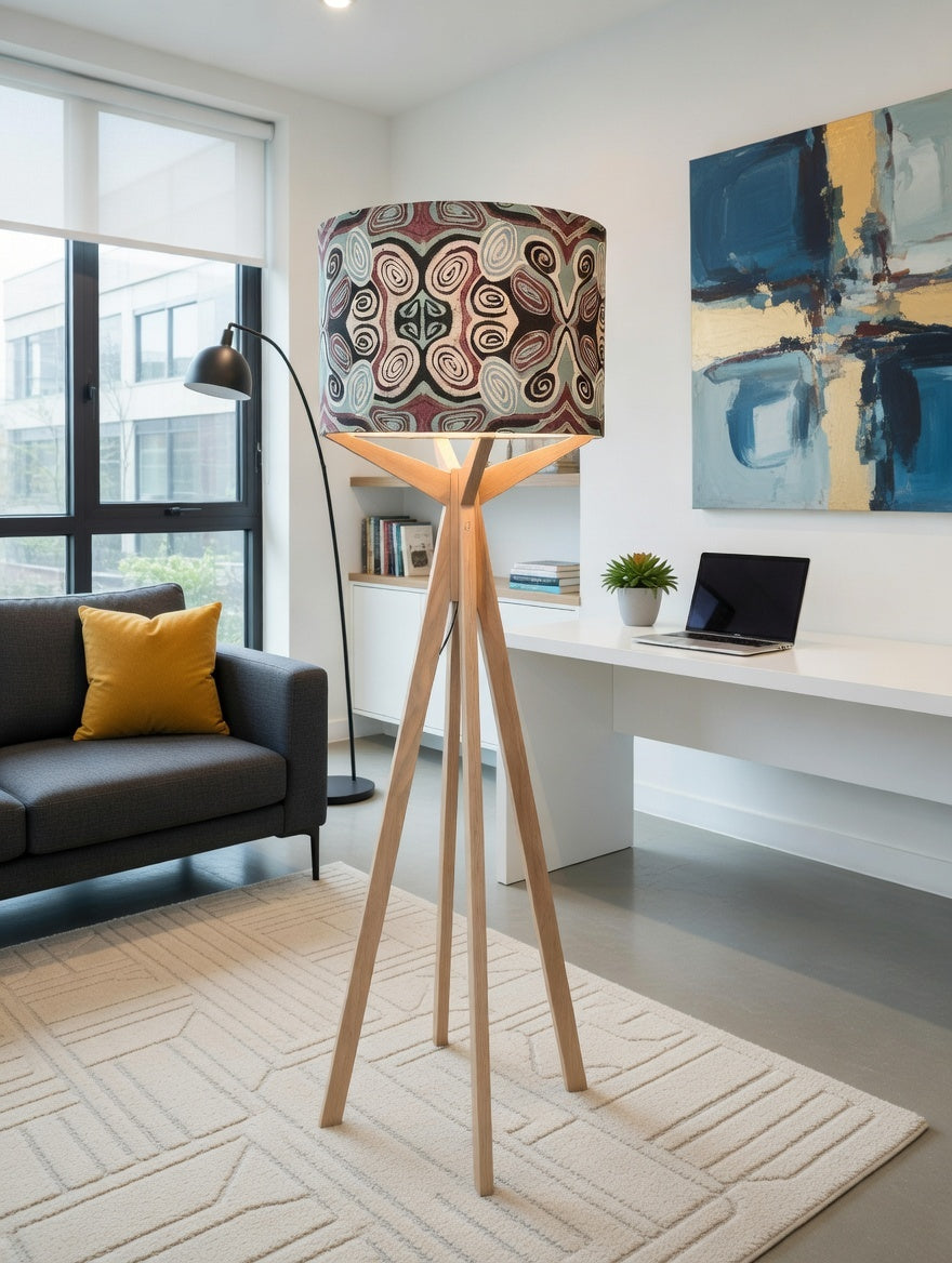 Elk Floor Lamp & Mirrored Spirals Lamp Shade
