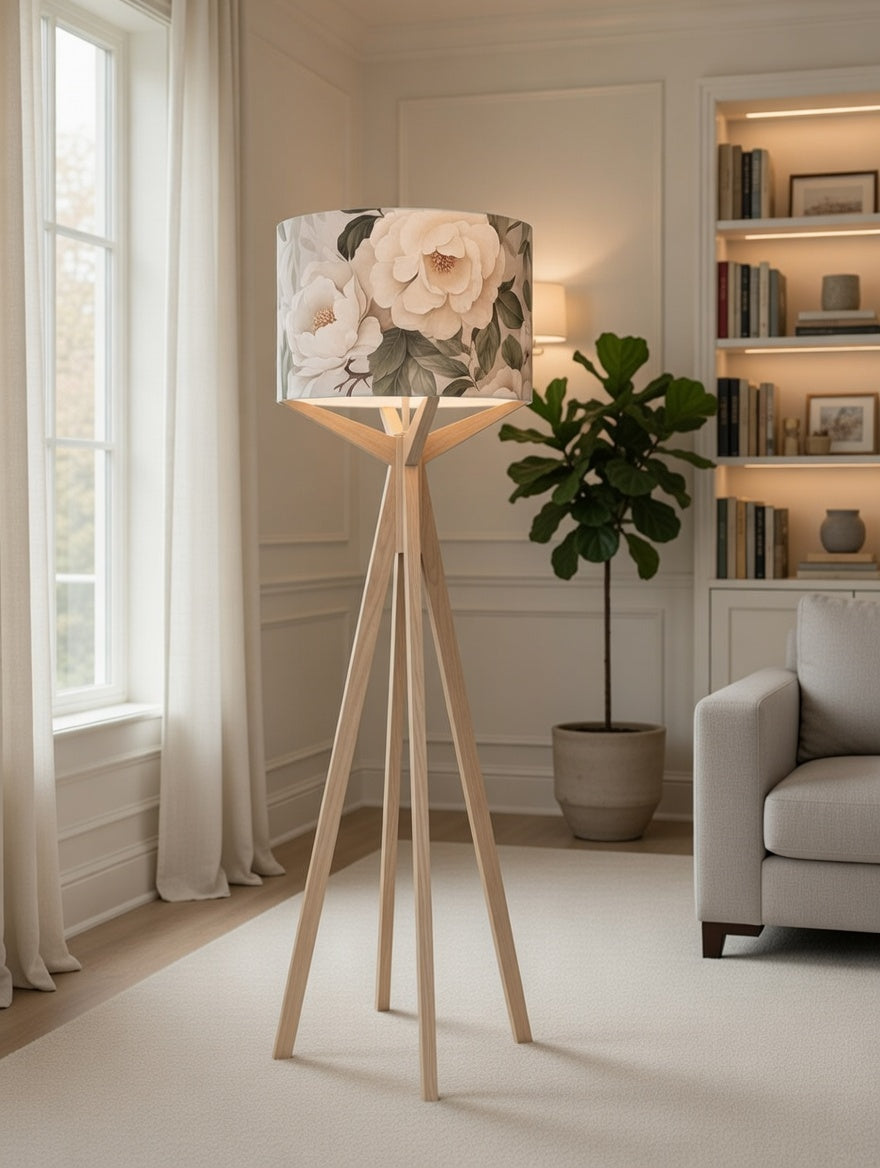 Elk Floor Lamp & Vintage Flowers Lamp Shade