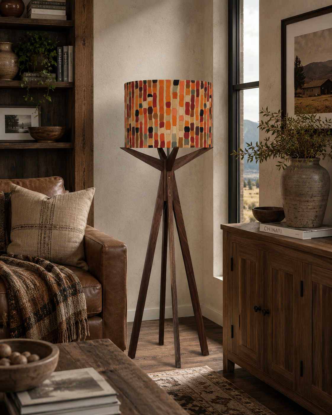 Elk Floor Lamp & Mosaic Lamp Shade