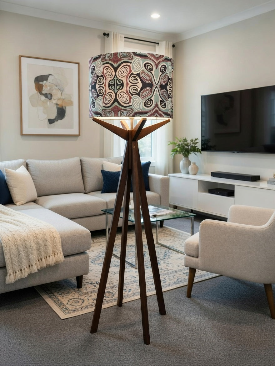 Elk Floor Lamp & Mirrored Spirals Lamp Shade