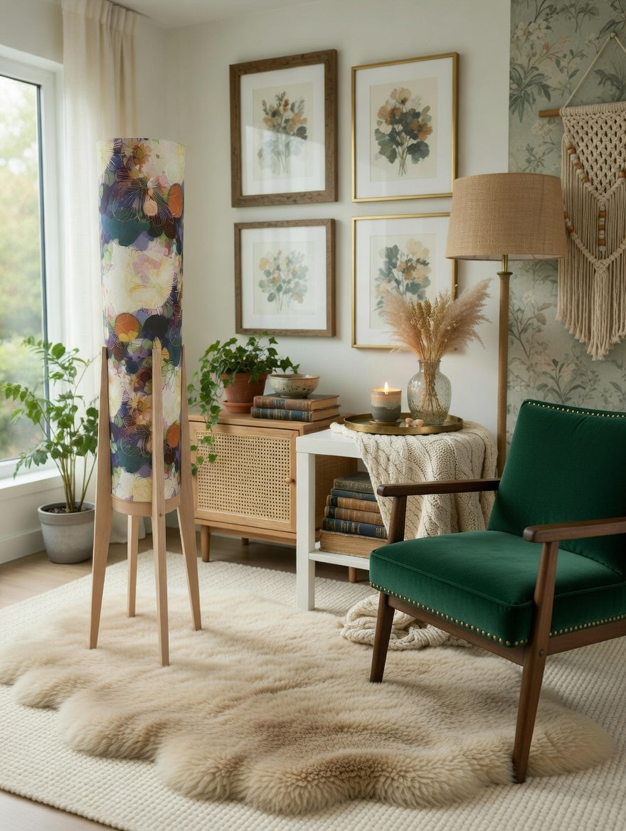 Doe Floor Lamp & Modern Medley Lamp Shade