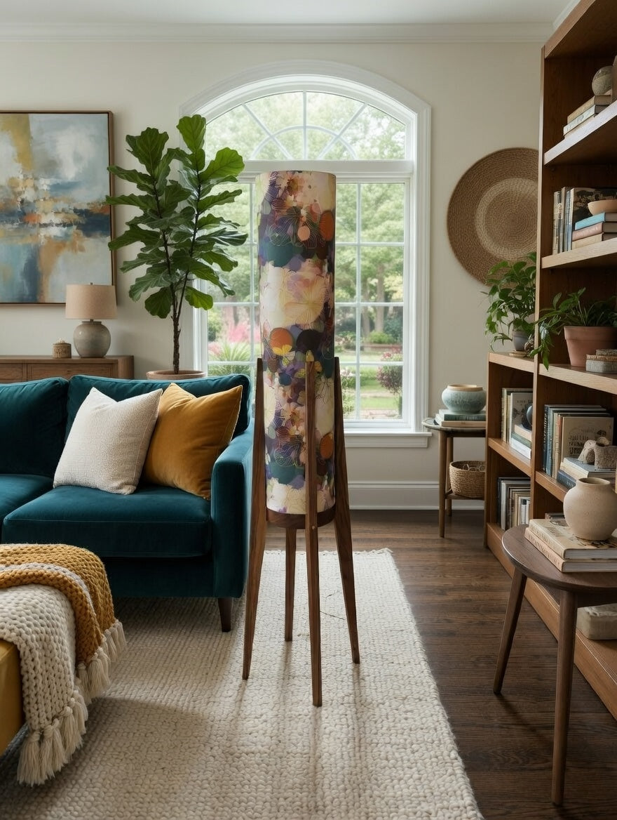 Doe Floor Lamp & Modern Medley Lamp Shade