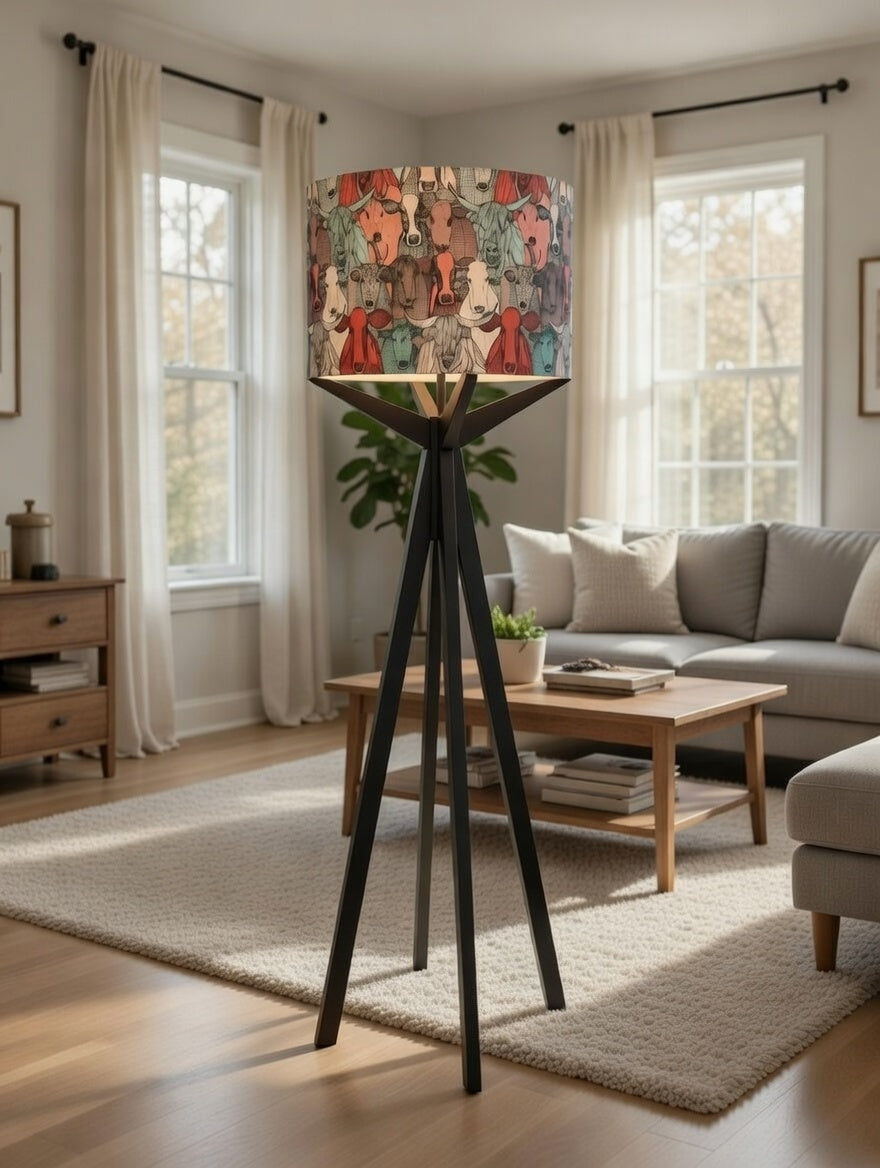 Elk Floor Lamp & Cartoon Cattle Lamp Shade