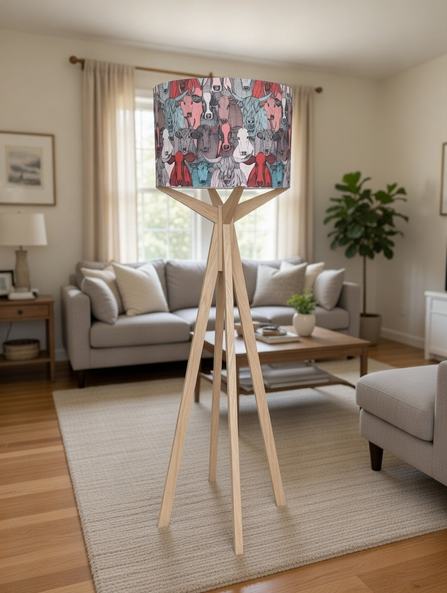 Elk Floor Lamp & Cartoon Cattle Lamp Shade