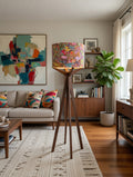 Elk Floor Lamp & Groovy Lamp Shade