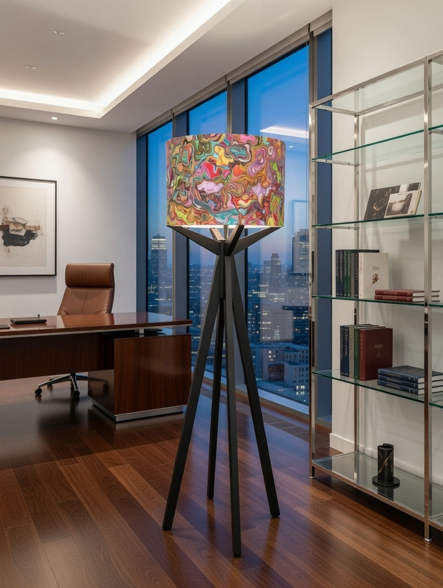 Elk Floor Lamp & Groovy Lamp Shade