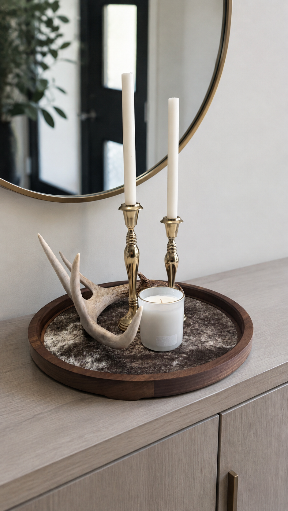 Cumulus Wood & Genuine Cowhide Table Runner - 8