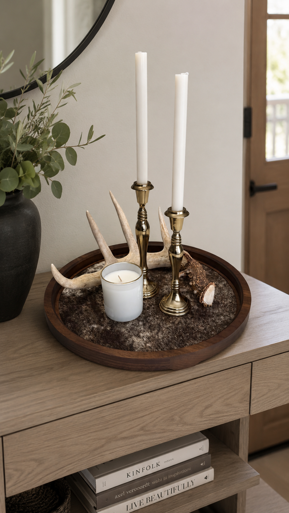 Cumulus Wood & Genuine Cowhide Table Runner - 8