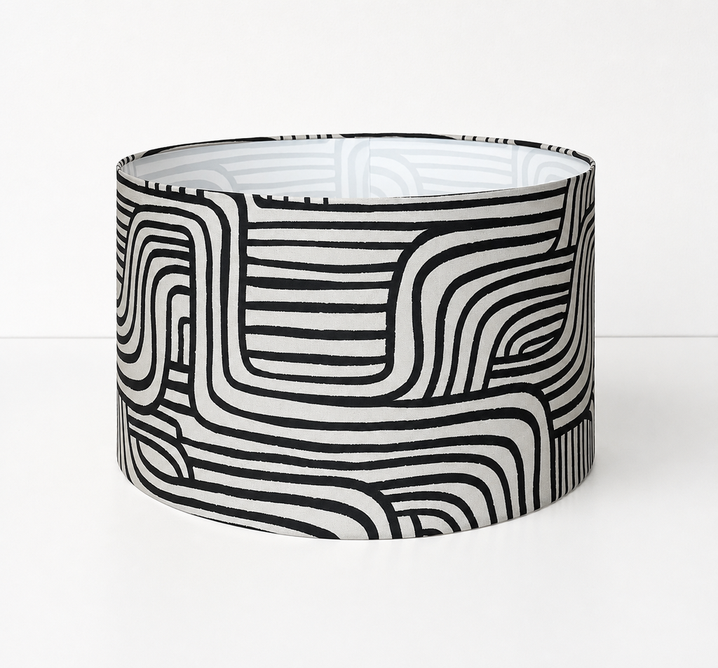 Black & Tan Maze Lamp Shade