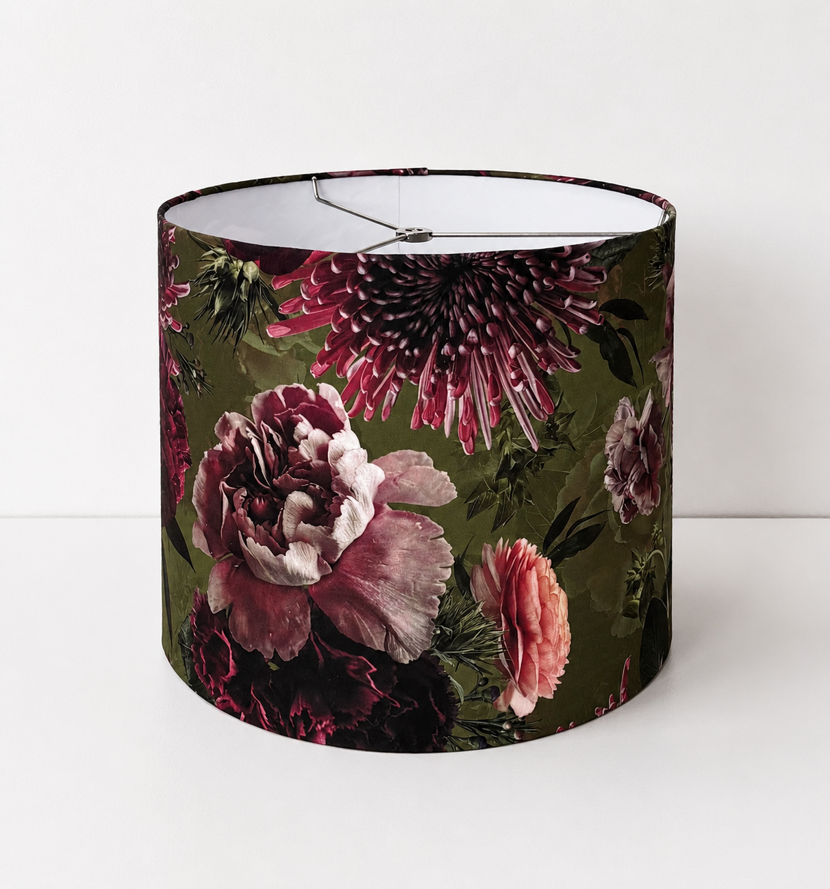 Moody Green & Plum Floral Lamp Shade