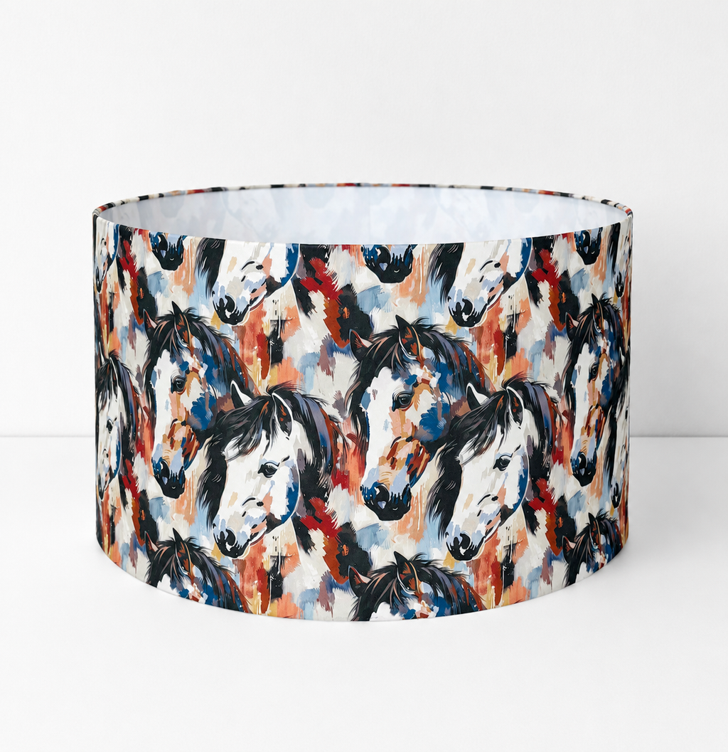 Blue Stallions Lamp Shade