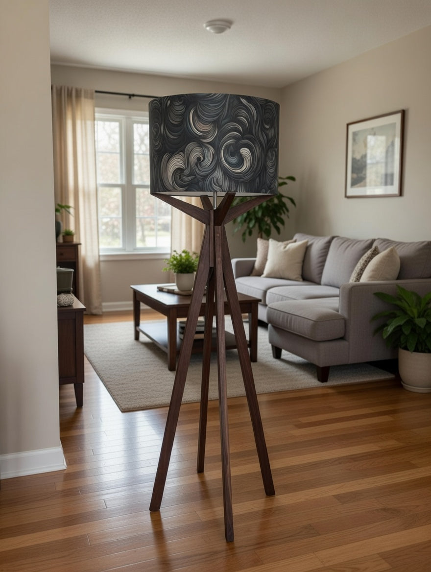 Elk Floor Lamp & Smokey Swirls Lamp Shade