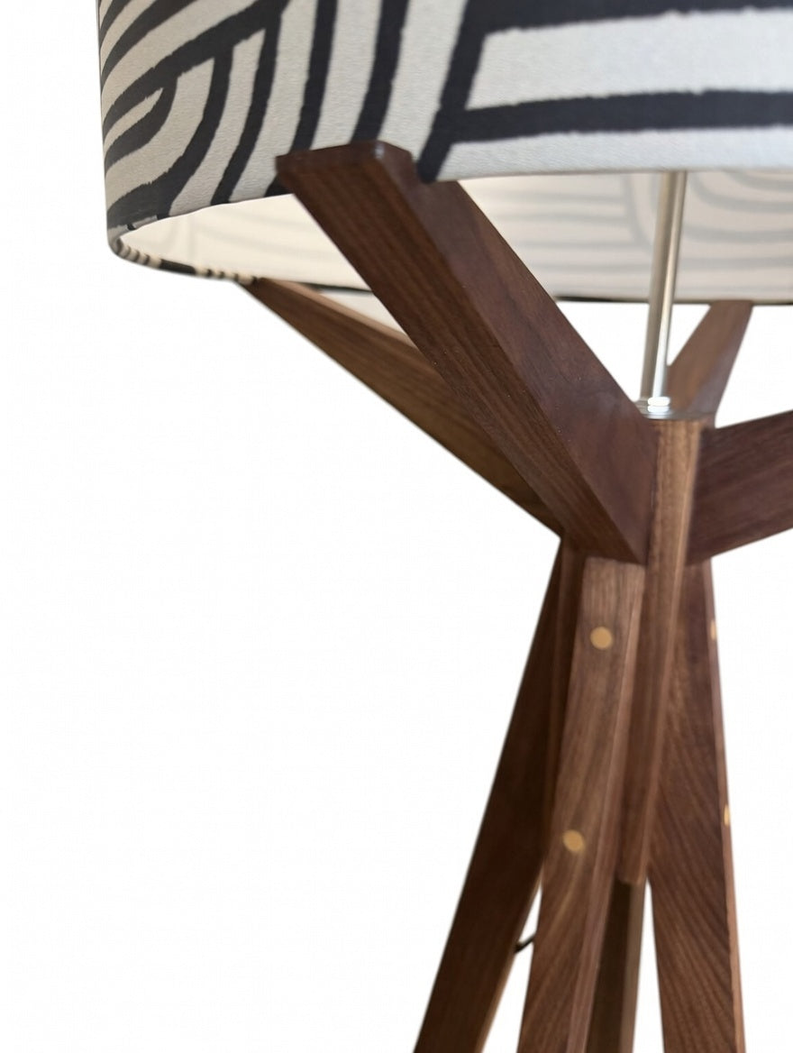 Elk Floor Lamp & Black-Tan Maze Lamp Shade