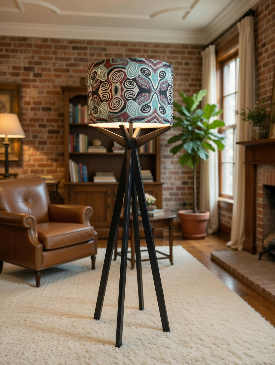 Elk Floor Lamp & Mirrored Spirals Lamp Shade