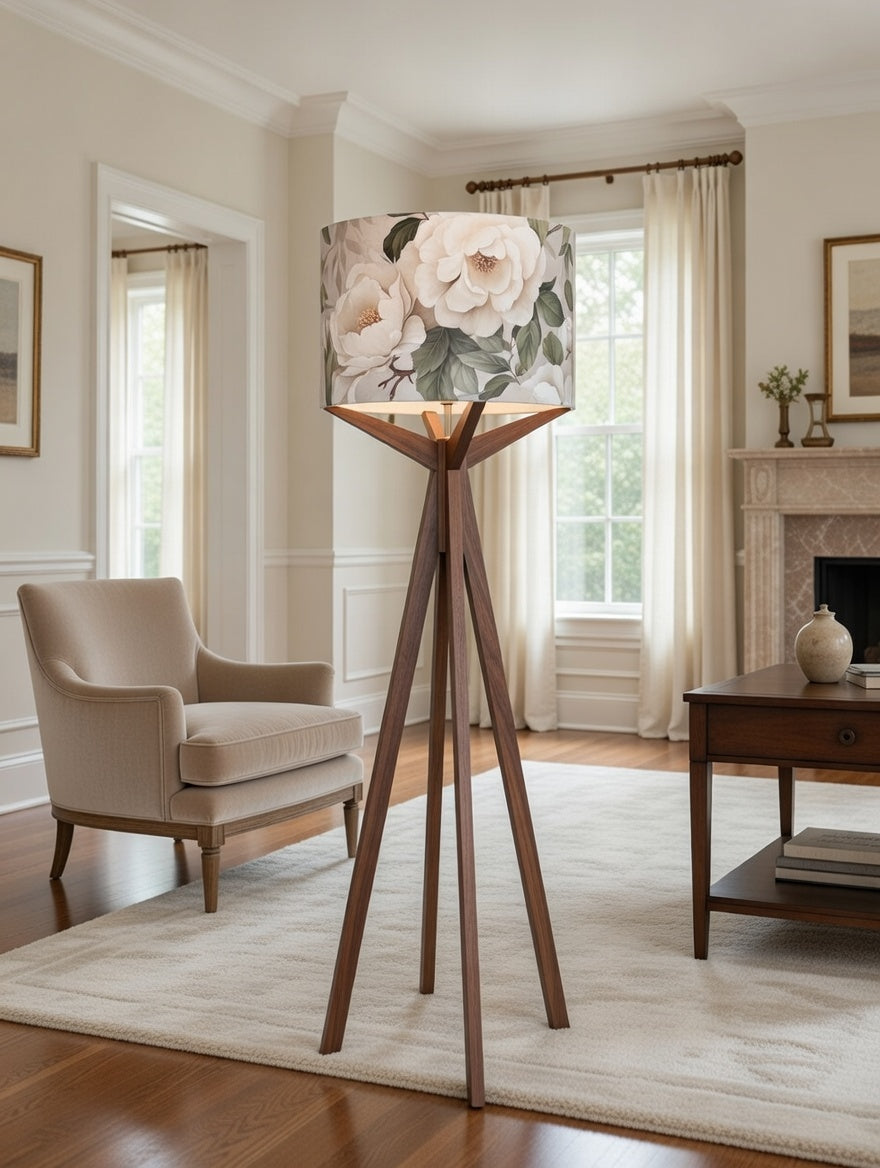 Elk Floor Lamp & Vintage Flowers Lamp Shade